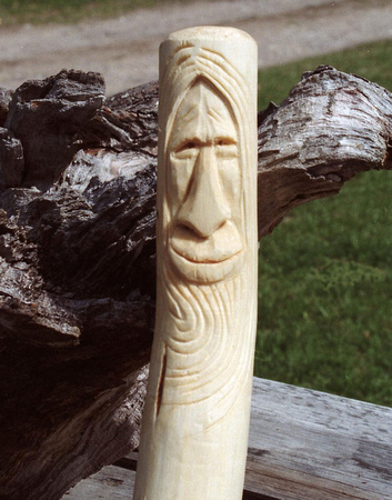 carved hiking stick