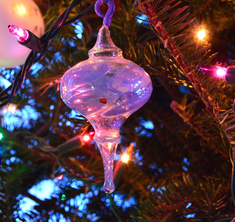 blown glass tree ornament